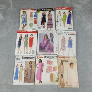 Vintage Sewing Pattern Lot McCalls Butterick Simplicity New Look - 9 Patterns